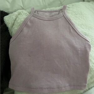 American Eagle Light Pink Waffle Knit Top
